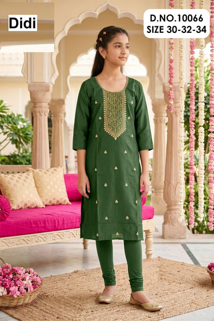 Jaini 2 Dn 10066 Didi Gadwal Silk Girls Kurti Wholesaler Ahmedabad
