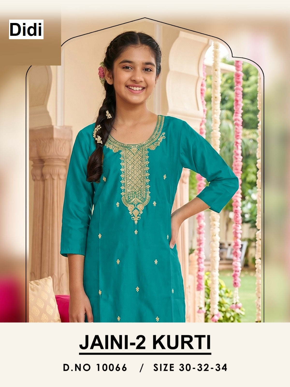 Jaini 2 Dn 10066 Didi Gadwal Silk Girls Kurti Wholesaler Ahmedabad