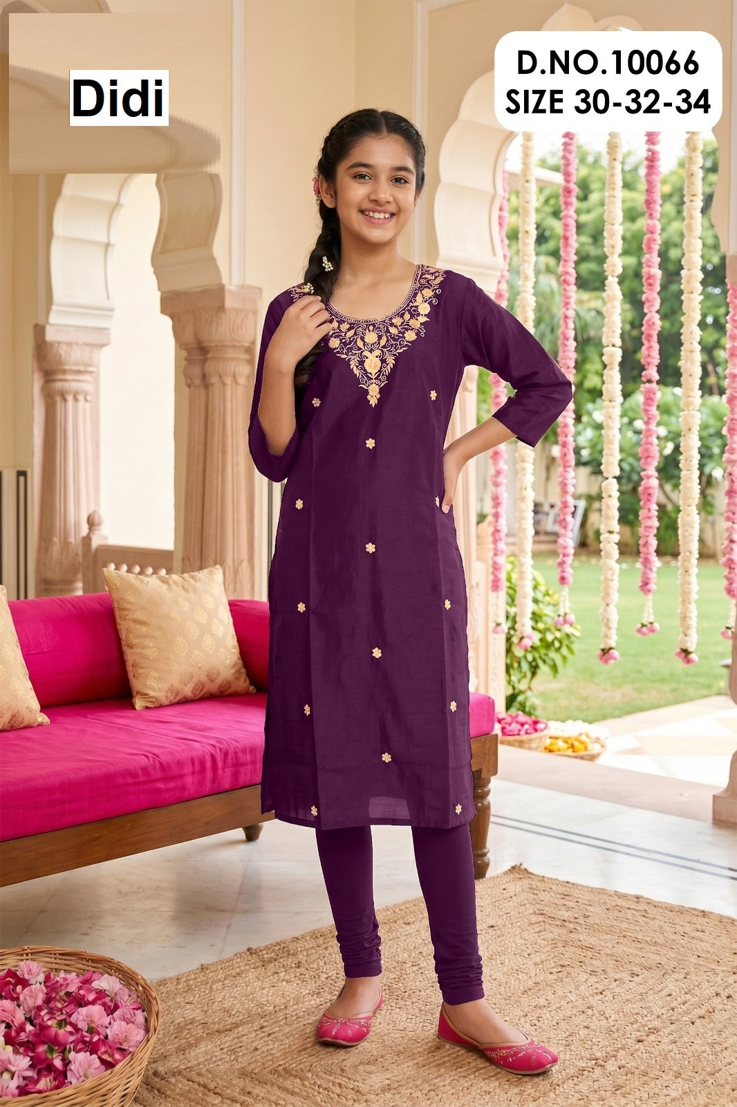 Jaini 2 Dn 10066 Didi Gadwal Silk Girls Kurti Wholesaler Ahmedabad