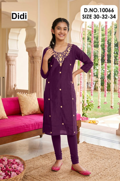 Jaini 2 Dn 10066 Didi Gadwal Silk Girls Kurti Wholesaler Ahmedabad