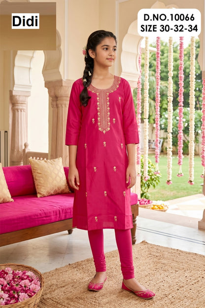 Jaini 2 Dn 10066 Didi Gadwal Silk Girls Kurti Wholesaler Ahmedabad