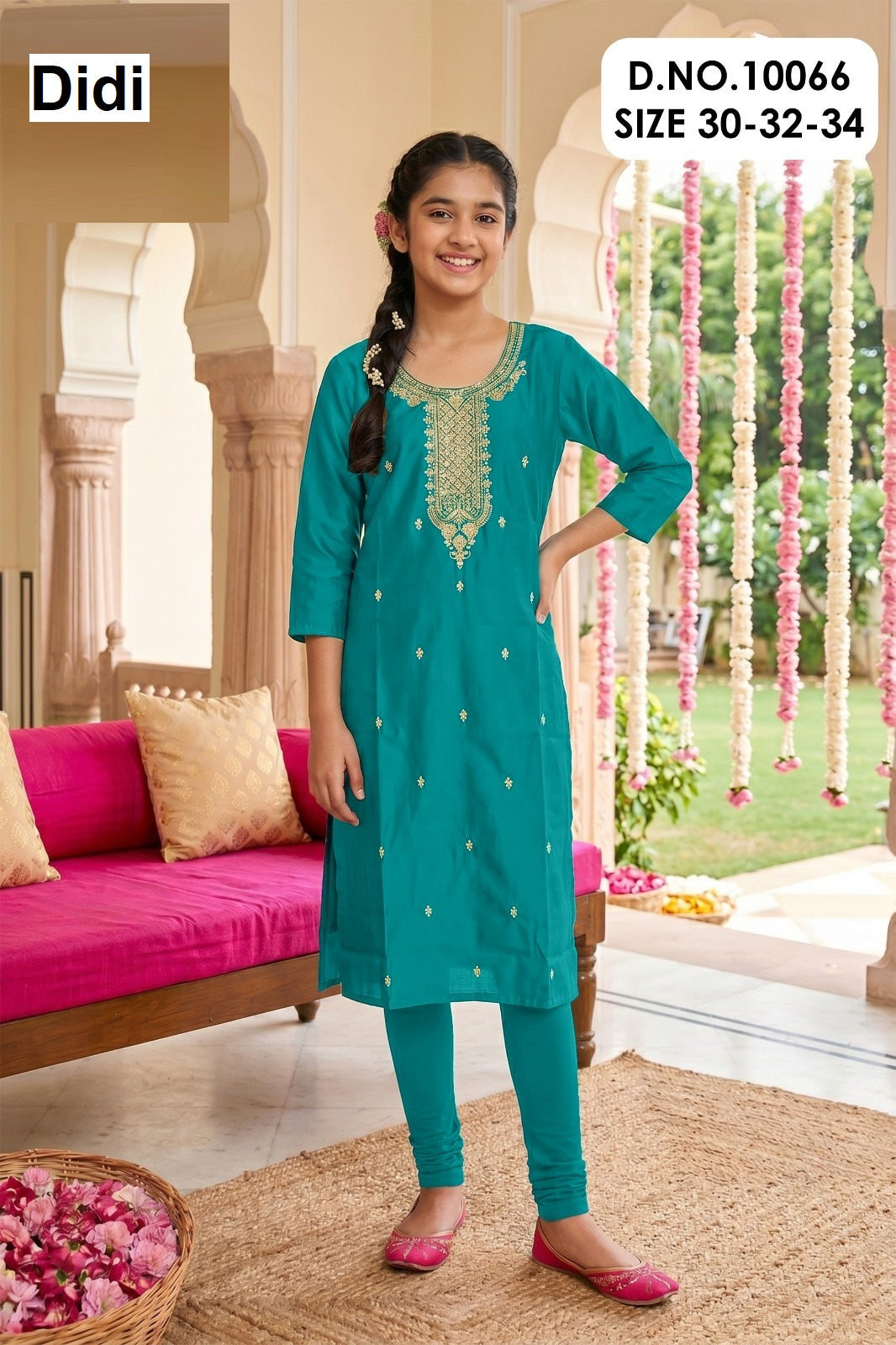 Jaini 2 Dn 10066 Didi Gadwal Silk Girls Kurti Wholesaler Ahmedabad