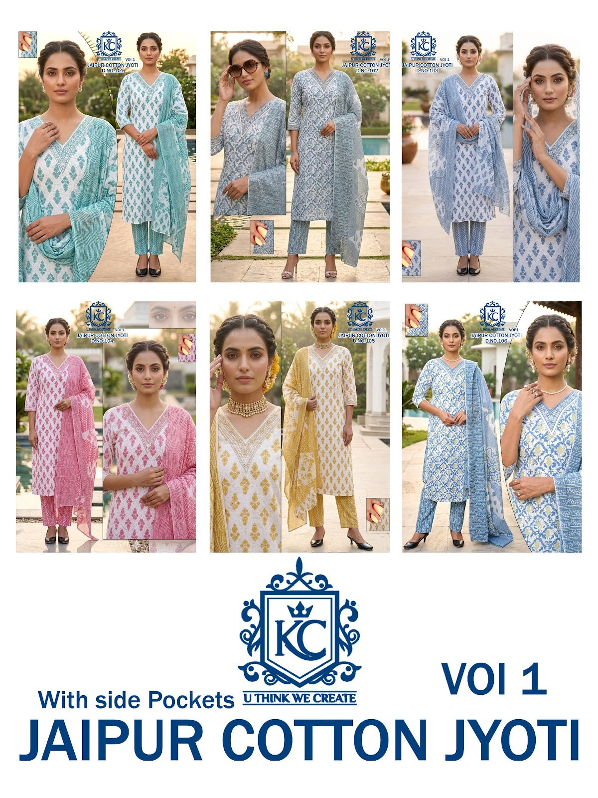 Jaipur Cotton Jyoti Vol 1 Kcf Readymade Pant Style Suits Wholesale Rate