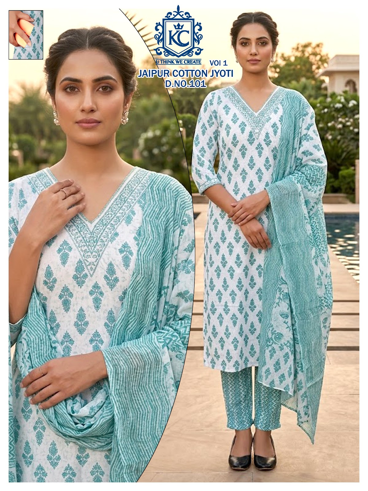 Jaipur Cotton Jyoti Vol 1 Kcf Readymade Pant Style Suits Wholesale Rate