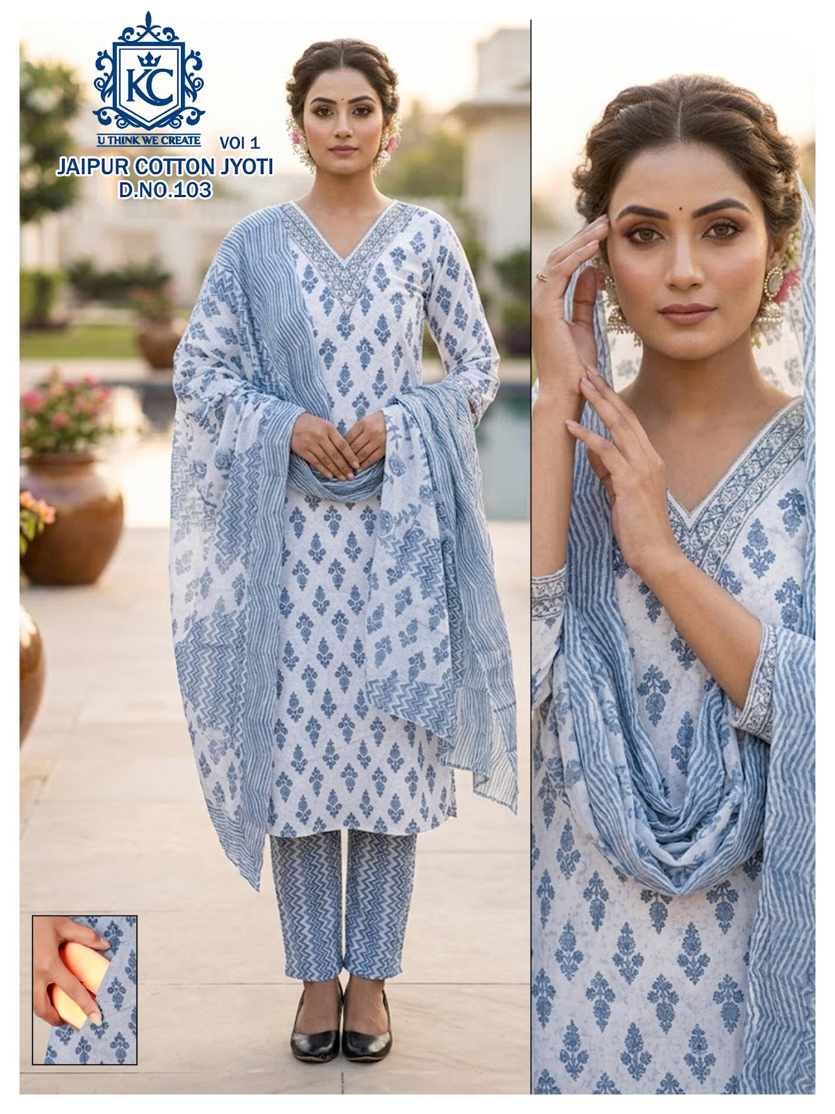 Jaipur Cotton Jyoti Vol 1 Kcf Readymade Pant Style Suits Wholesale Rate