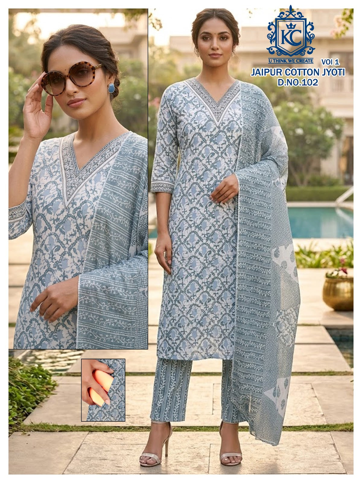 Jaipur Cotton Jyoti Vol 1 Kcf Readymade Pant Style Suits Wholesale Rate
