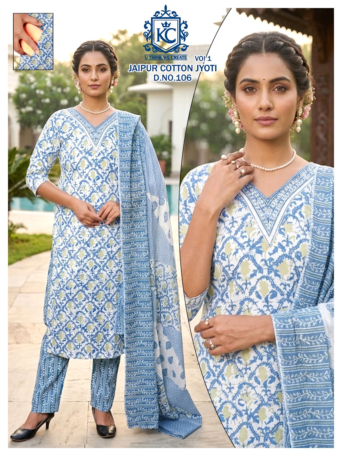 Jaipur Cotton Jyoti Vol 1 Kcf Readymade Pant Style Suits Wholesale Rate