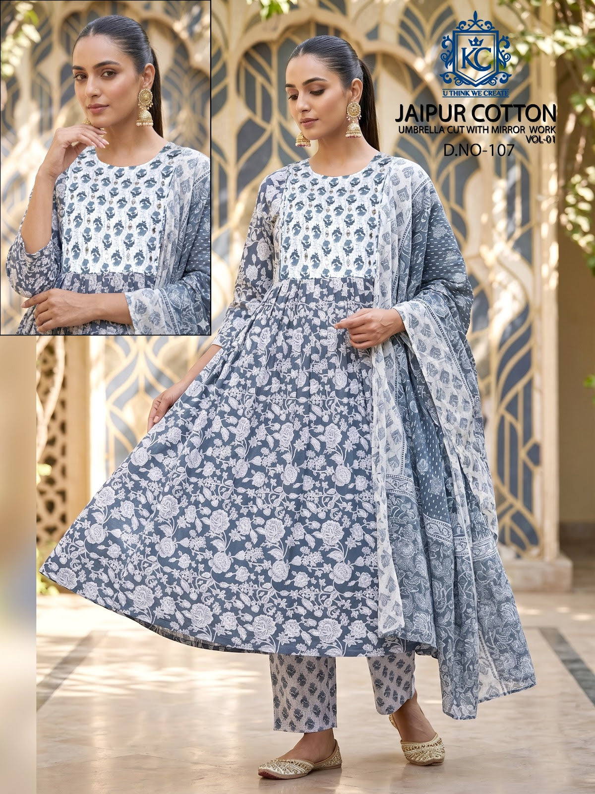 Jaipur Cotton Vol 1 Kcf Cotton Readymade Anarkali Suits Manufacturer India