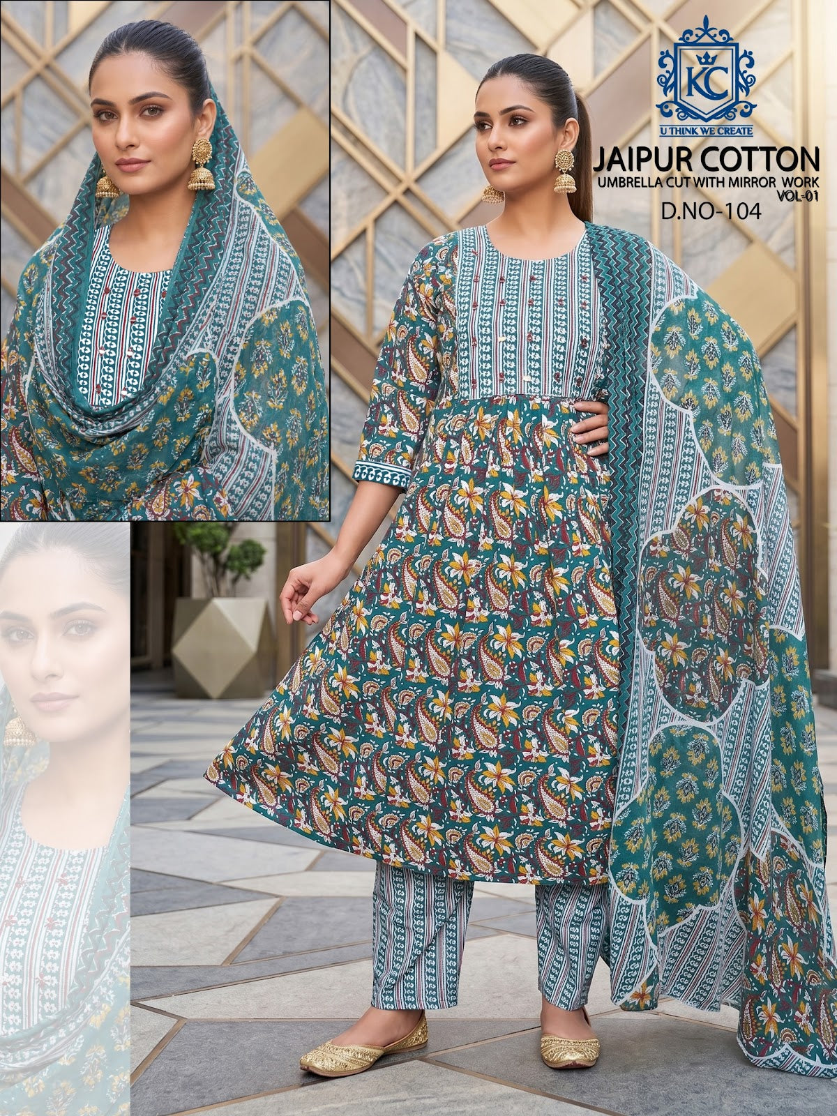 Jaipur Cotton Vol 1 Kcf Cotton Readymade Anarkali Suits Manufacturer India