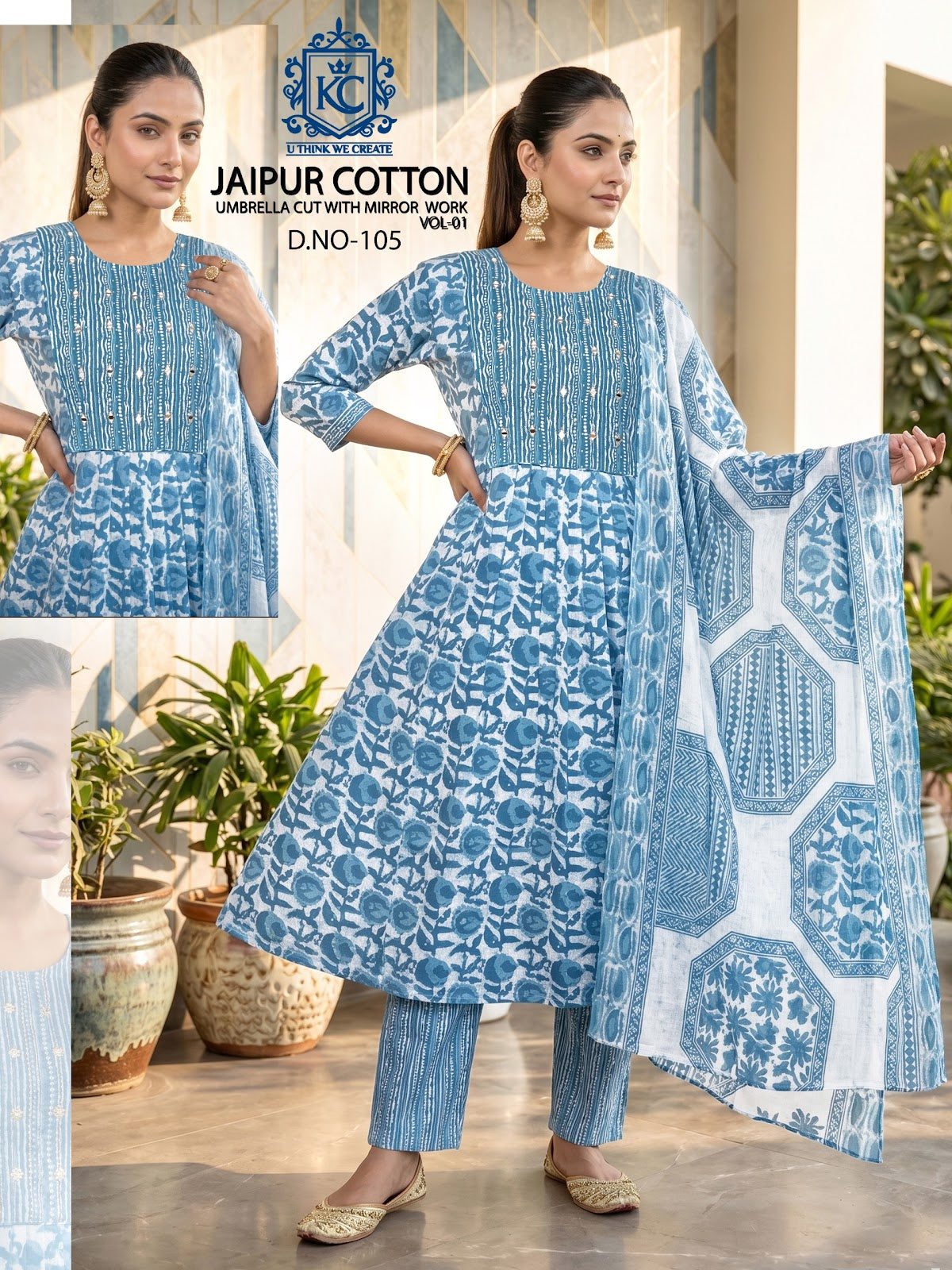 Jaipur Cotton Vol 1 Kcf Cotton Readymade Anarkali Suits Manufacturer India