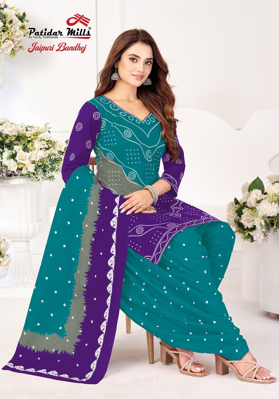 Jaipuri Bandhej Vol 1 Patidar Mills Cotton Dress Material Wholesale Rate