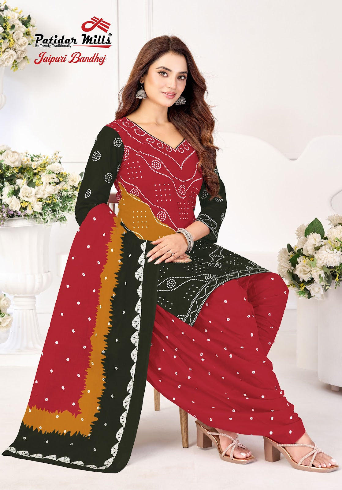 Jaipuri Bandhej Vol 1 Patidar Mills Cotton Dress Material Wholesale Rate