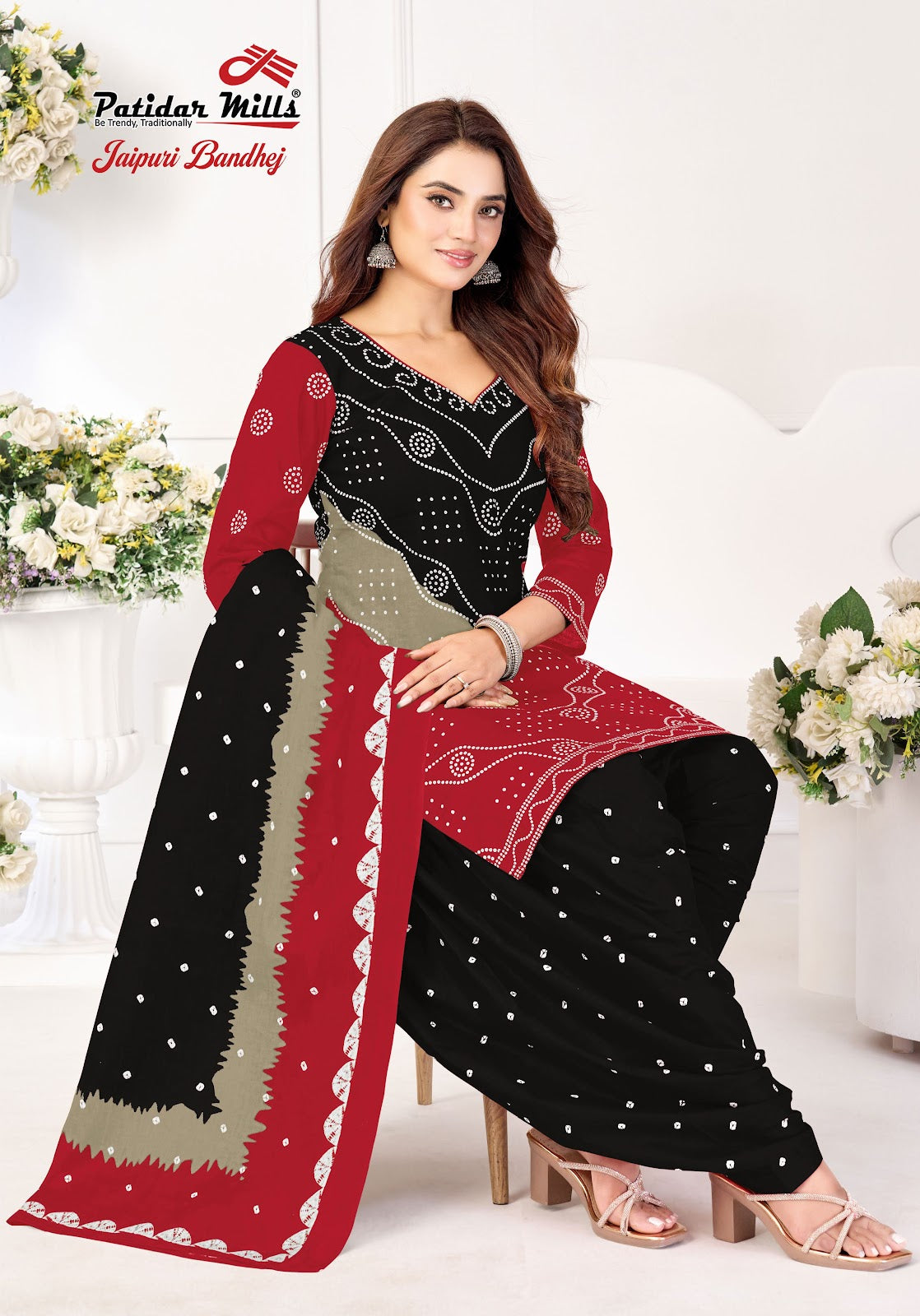 Jaipuri Bandhej Vol 1 Patidar Mills Cotton Dress Material Wholesale Rate