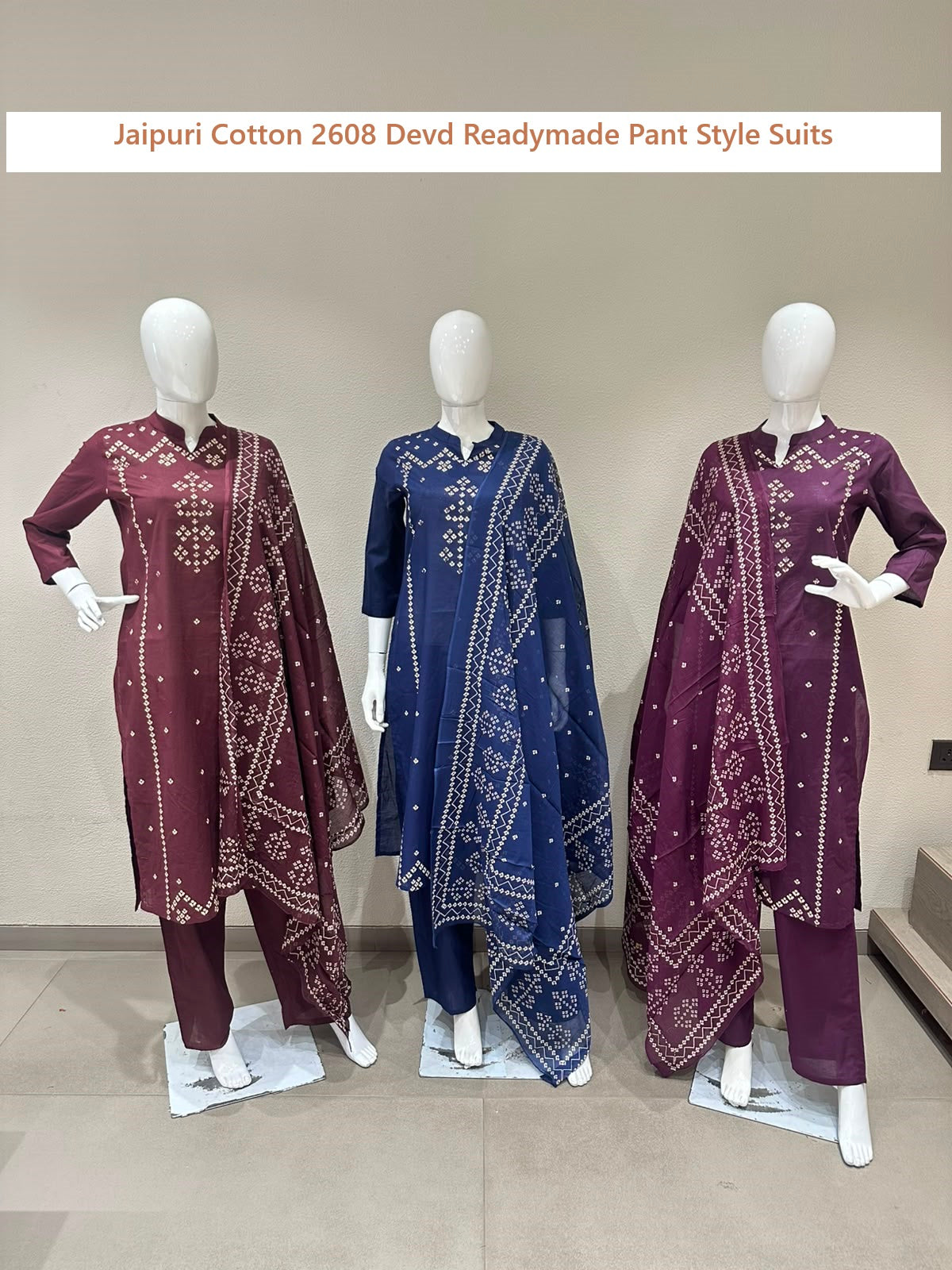 Jaipuri Cotton 2608 Devd Readymade Pant Style Suits Exporter India
