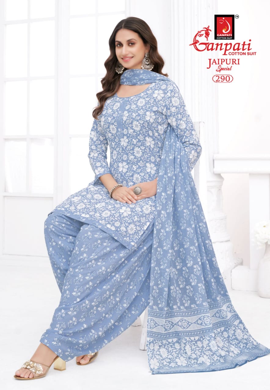 Jaipuri Patiyala Special Vol 13 Ganpati Cotton Salwar Suits Manufacturer India