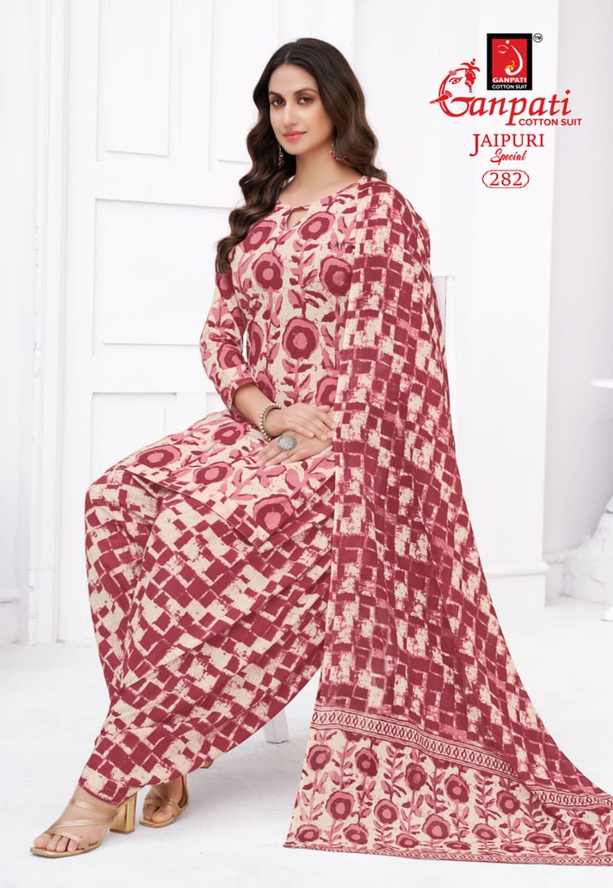 Jaipuri Patiyala Special Vol 13 Ganpati Cotton Salwar Suits Manufacturer India