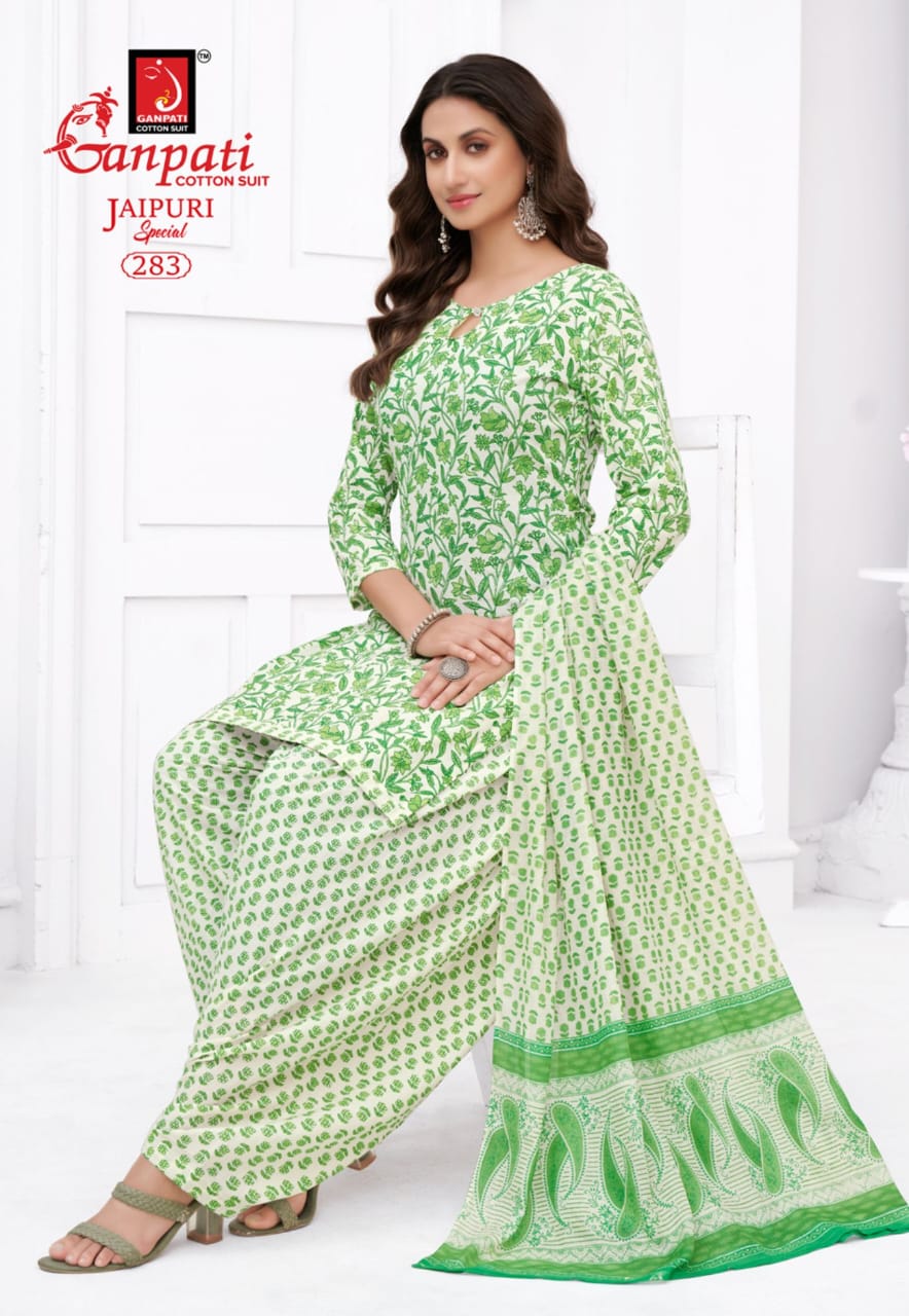 Jaipuri Patiyala Special Vol 13 Ganpati Cotton Salwar Suits Manufacturer India