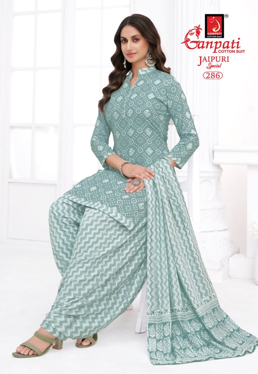 Jaipuri Patiyala Special Vol 13 Ganpati Cotton Salwar Suits Manufacturer India