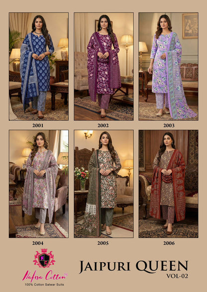 Jaipuri Queen Vol 2 Nafisa Cotton Mix Cotton Karachi Salwar Suits Wholesale