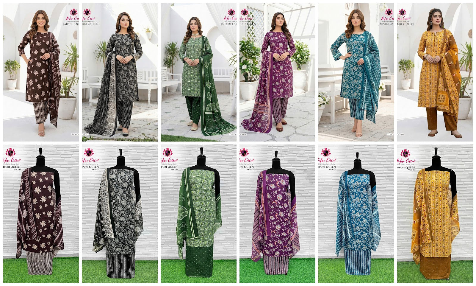 Jaipuri Queen Vol 3 Nafisa Cotton Mix Cotton Karachi Salwar Suits Wholesale Price