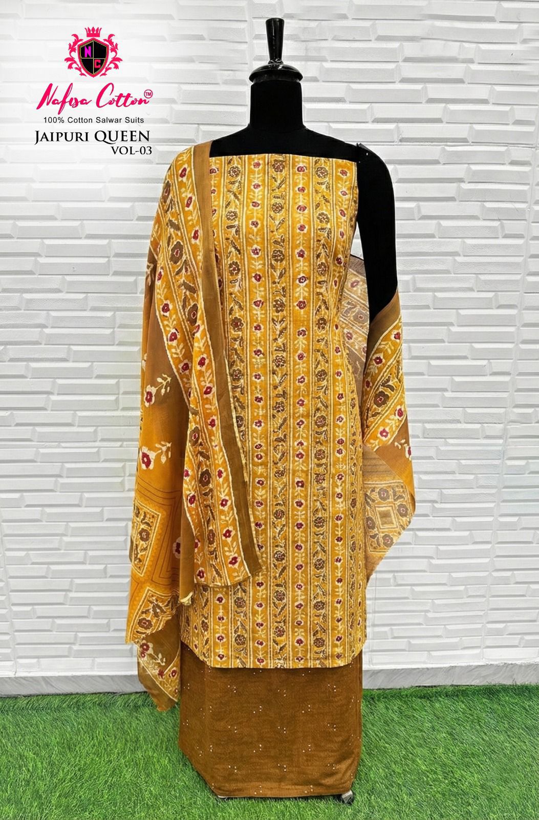 Jaipuri Queen Vol 3 Nafisa Cotton Mix Cotton Karachi Salwar Suits Wholesale Price