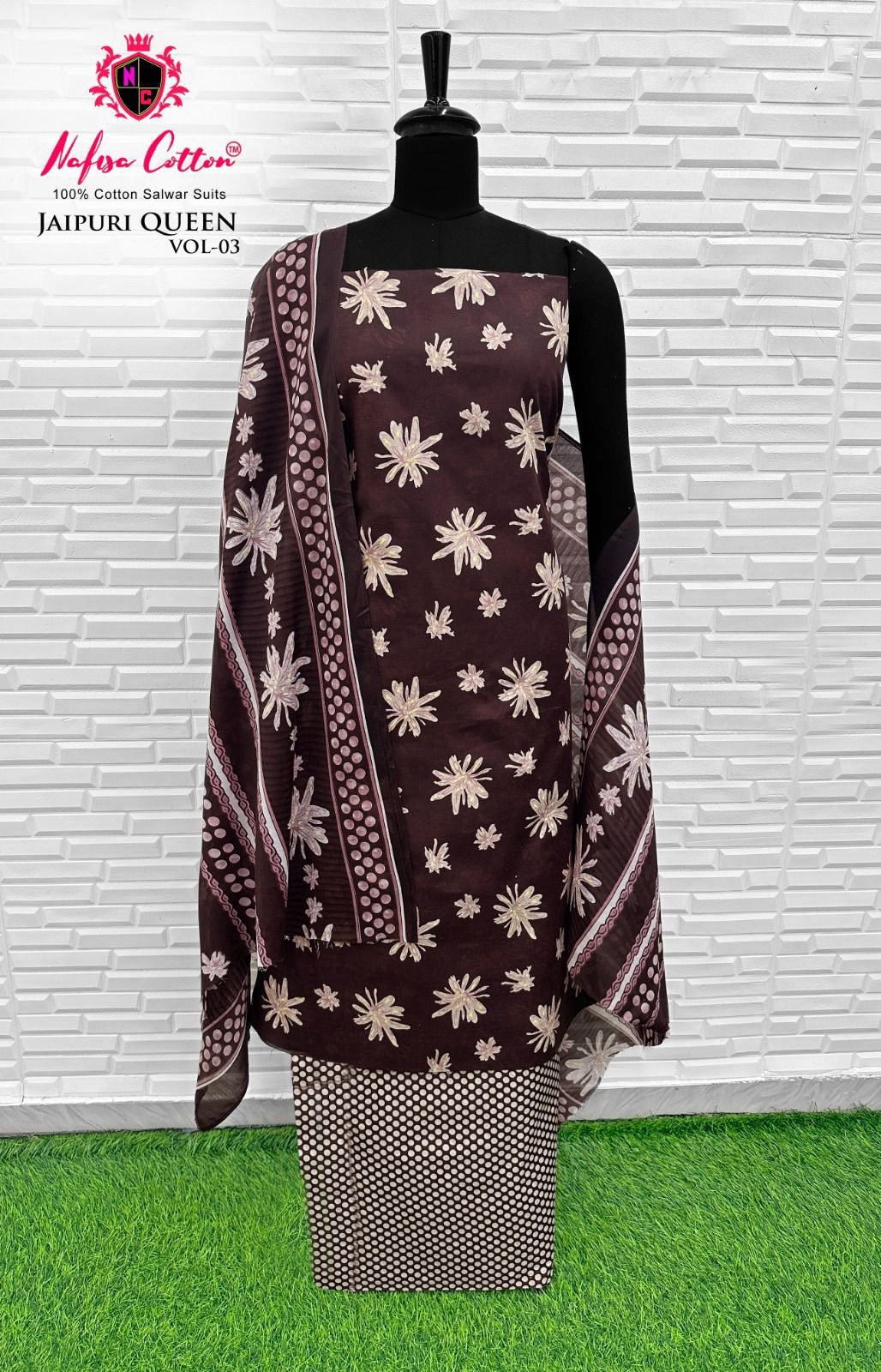 Jaipuri Queen Vol 3 Nafisa Cotton Mix Cotton Karachi Salwar Suits Wholesale Price