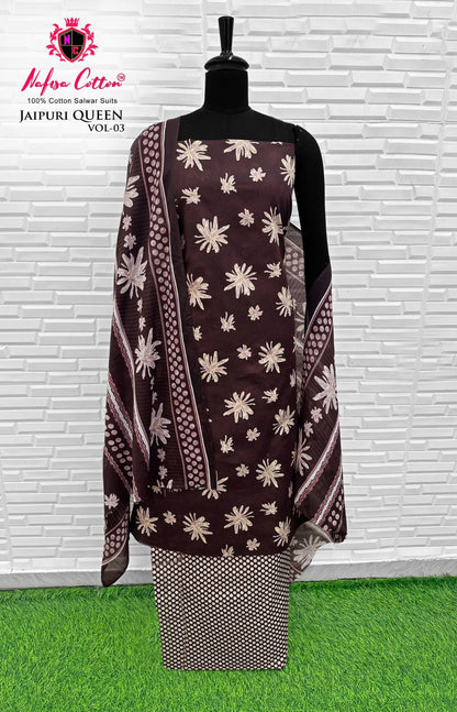 Jaipuri Queen Vol 3 Nafisa Cotton Mix Cotton Karachi Salwar Suits Wholesale Price