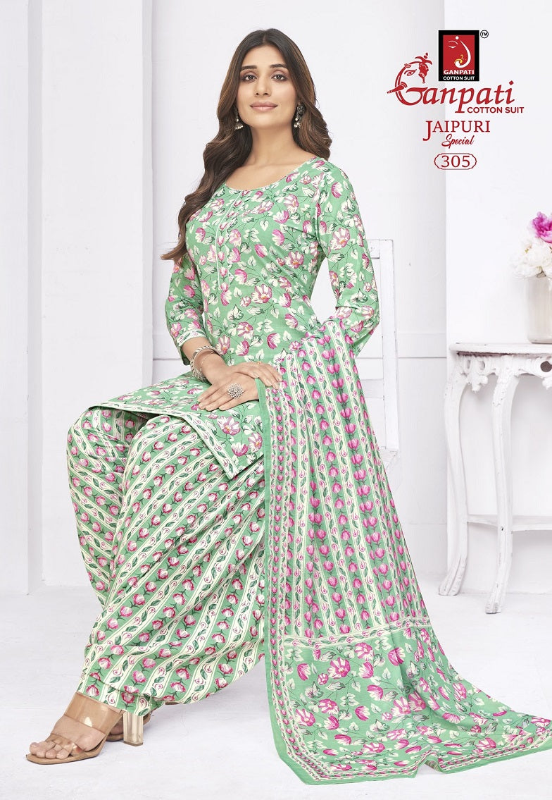 Jaipuri Special Patiyala Vol 14 Ganpati Pure Cotton Cotton Dress Material Supplier Gujarat