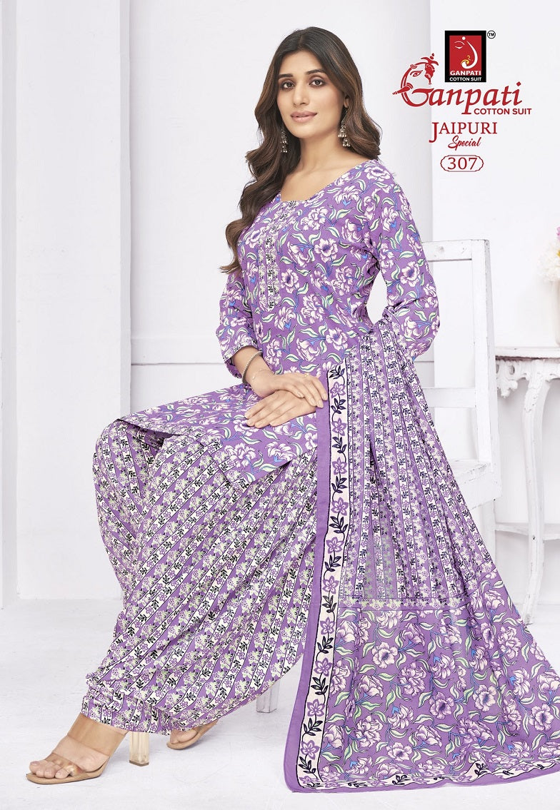 Jaipuri Special Patiyala Vol 14 Ganpati Pure Cotton Cotton Dress Material Supplier Gujarat