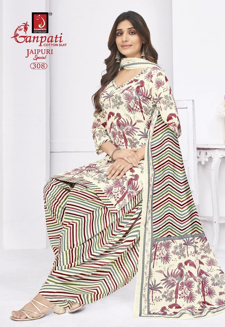 Jaipuri Special Patiyala Vol 14 Ganpati Pure Cotton Cotton Dress Material Supplier Gujarat