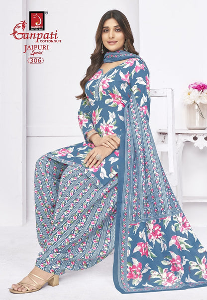Jaipuri Special Patiyala Vol 14 Ganpati Pure Cotton Cotton Dress Material Supplier Gujarat