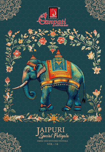 Jaipuri Special Patiyala Vol 14 Ganpati Pure Cotton Cotton Dress Material Supplier Gujarat