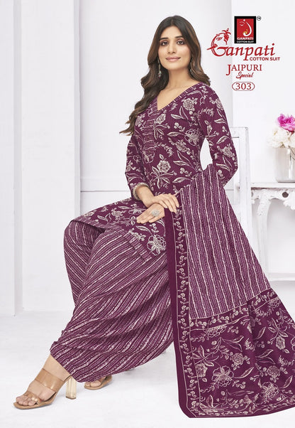 Jaipuri Special Patiyala Vol 14 Ganpati Pure Cotton Cotton Dress Material Supplier Gujarat