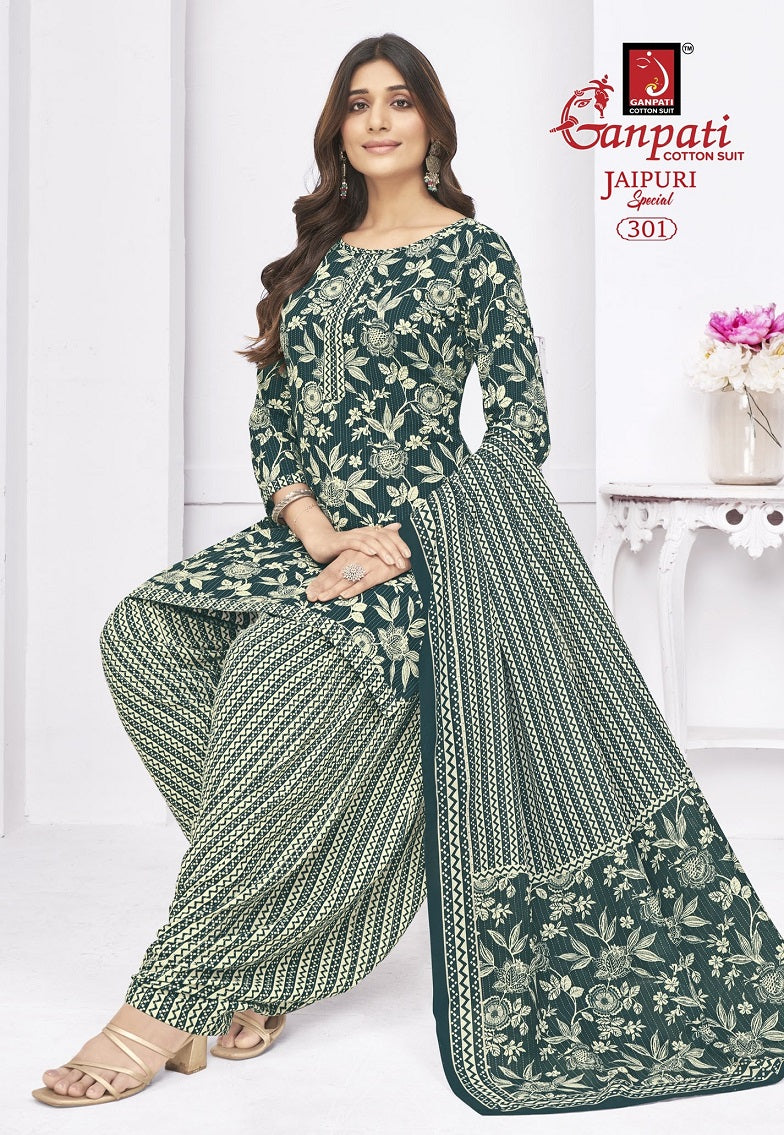 Jaipuri Special Patiyala Vol 14 Ganpati Pure Cotton Cotton Dress Material Supplier Gujarat