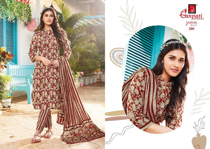 Jaipuri Special Vol 12 Ganpati Cotton Readymade Pant Style Suits Wholesale Price