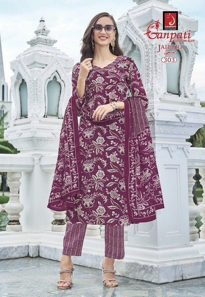 Jaipuri Special Vol 14 Ganpati Cotton Pure Cotton Readymade Pant Style Suits Wholesaler Ahmedabad