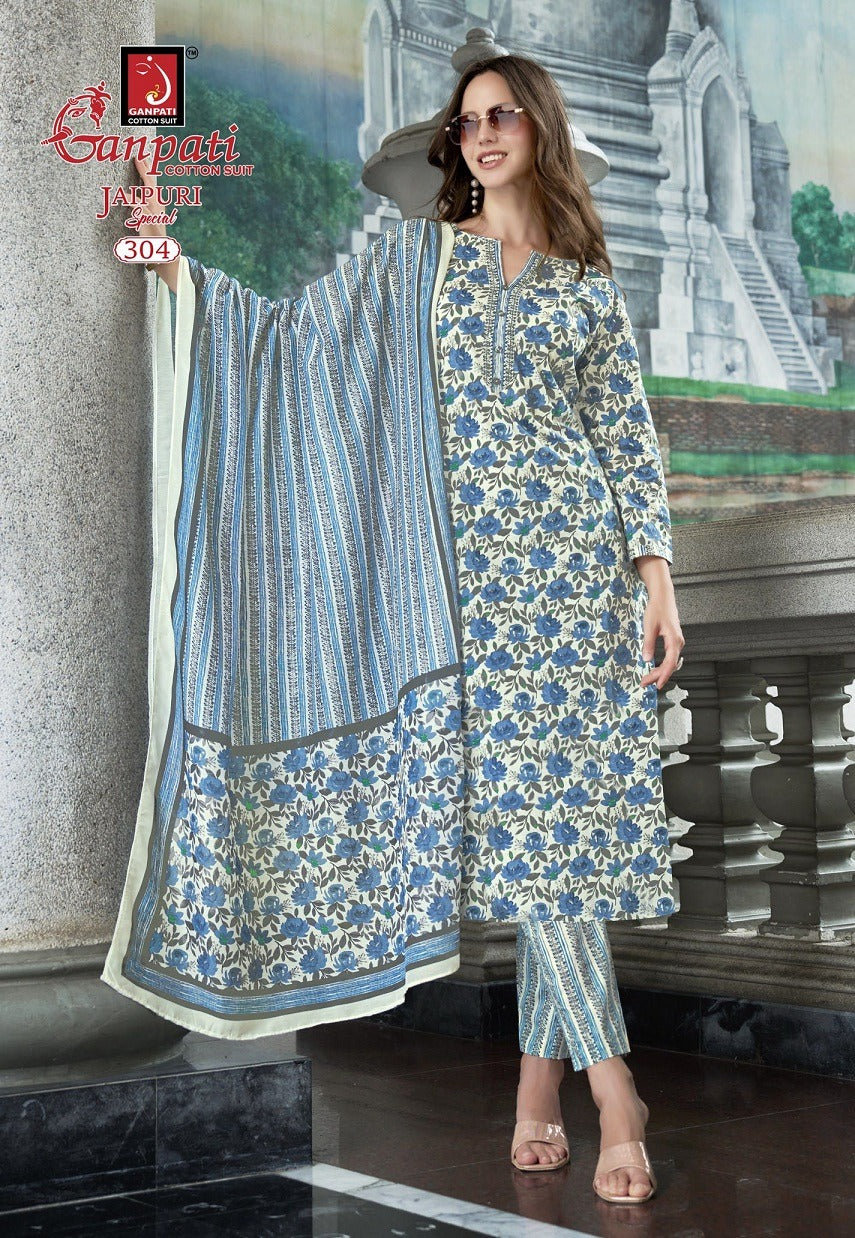 Jaipuri Special Vol 14 Ganpati Cotton Pure Cotton Readymade Pant Style Suits Wholesaler Ahmedabad