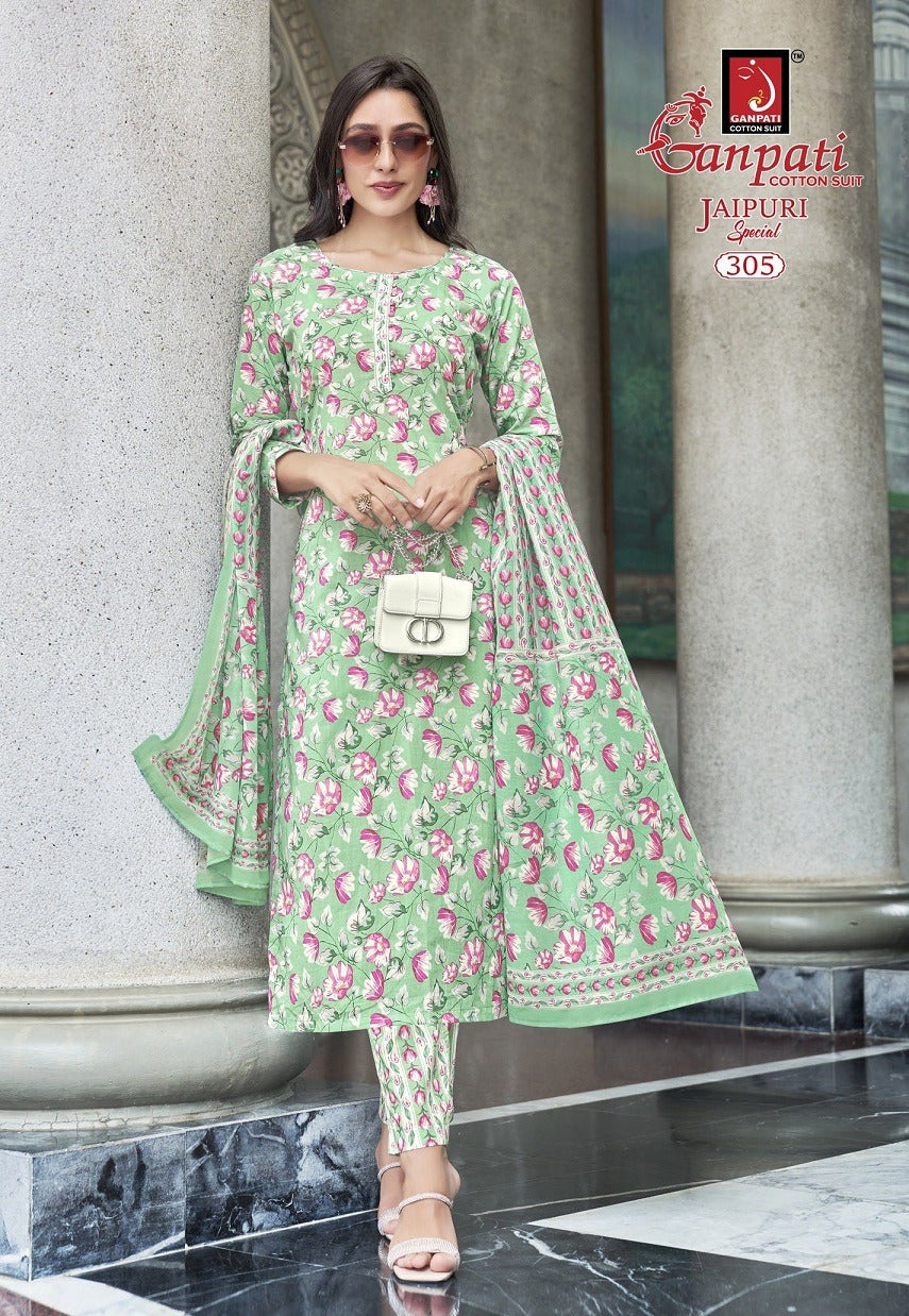 Jaipuri Special Vol 14 Ganpati Cotton Pure Cotton Readymade Pant Style Suits Wholesaler Ahmedabad