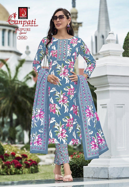 Jaipuri Special Vol 14 Ganpati Cotton Pure Cotton Readymade Pant Style Suits Wholesaler Ahmedabad