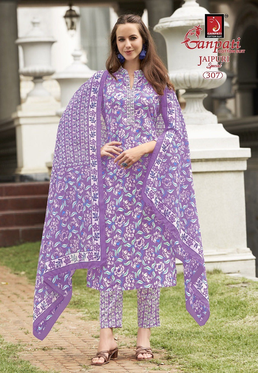 Jaipuri Special Vol 14 Ganpati Cotton Pure Cotton Readymade Pant Style Suits Wholesaler Ahmedabad