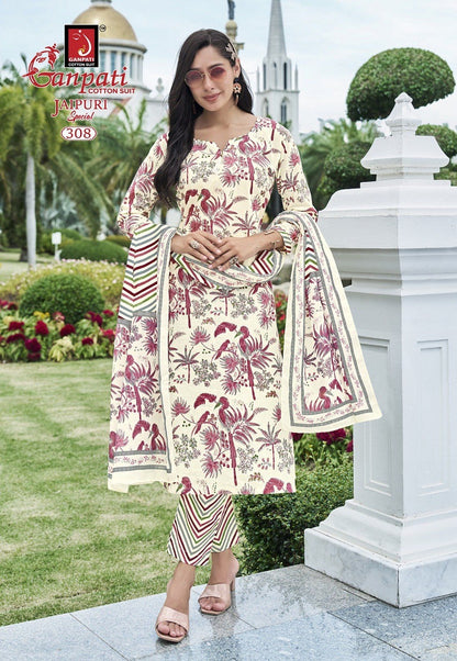 Jaipuri Special Vol 14 Ganpati Cotton Pure Cotton Readymade Pant Style Suits Wholesaler Ahmedabad