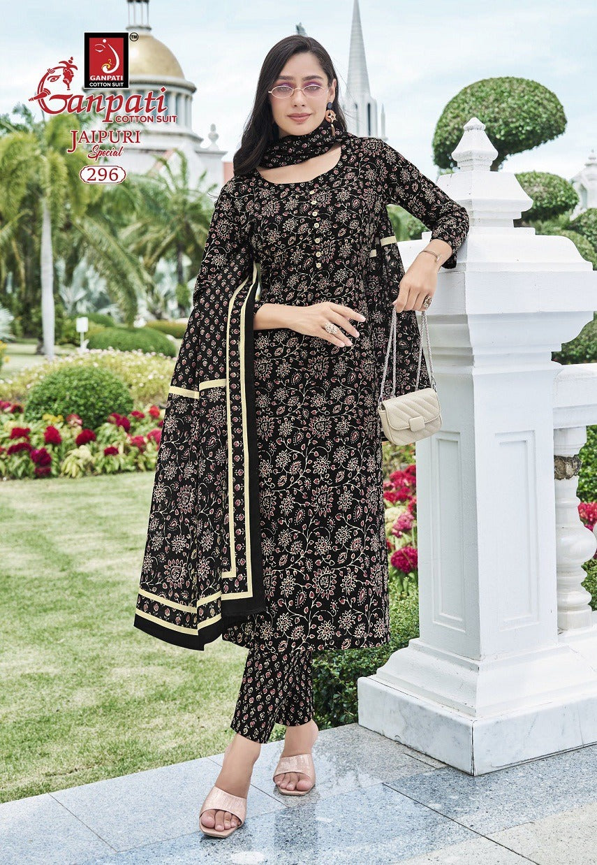 Jaipuri Special Vol 14 Ganpati Cotton Pure Cotton Readymade Pant Style Suits Wholesaler Ahmedabad