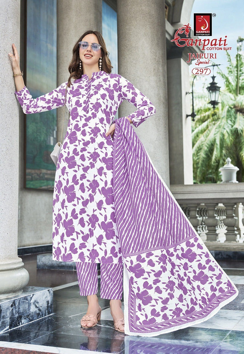 Jaipuri Special Vol 14 Ganpati Cotton Pure Cotton Readymade Pant Style Suits Wholesaler Ahmedabad