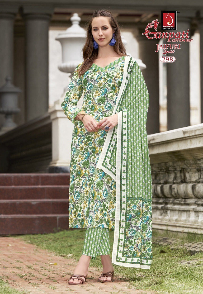 Jaipuri Special Vol 14 Ganpati Cotton Pure Cotton Readymade Pant Style Suits Wholesaler Ahmedabad