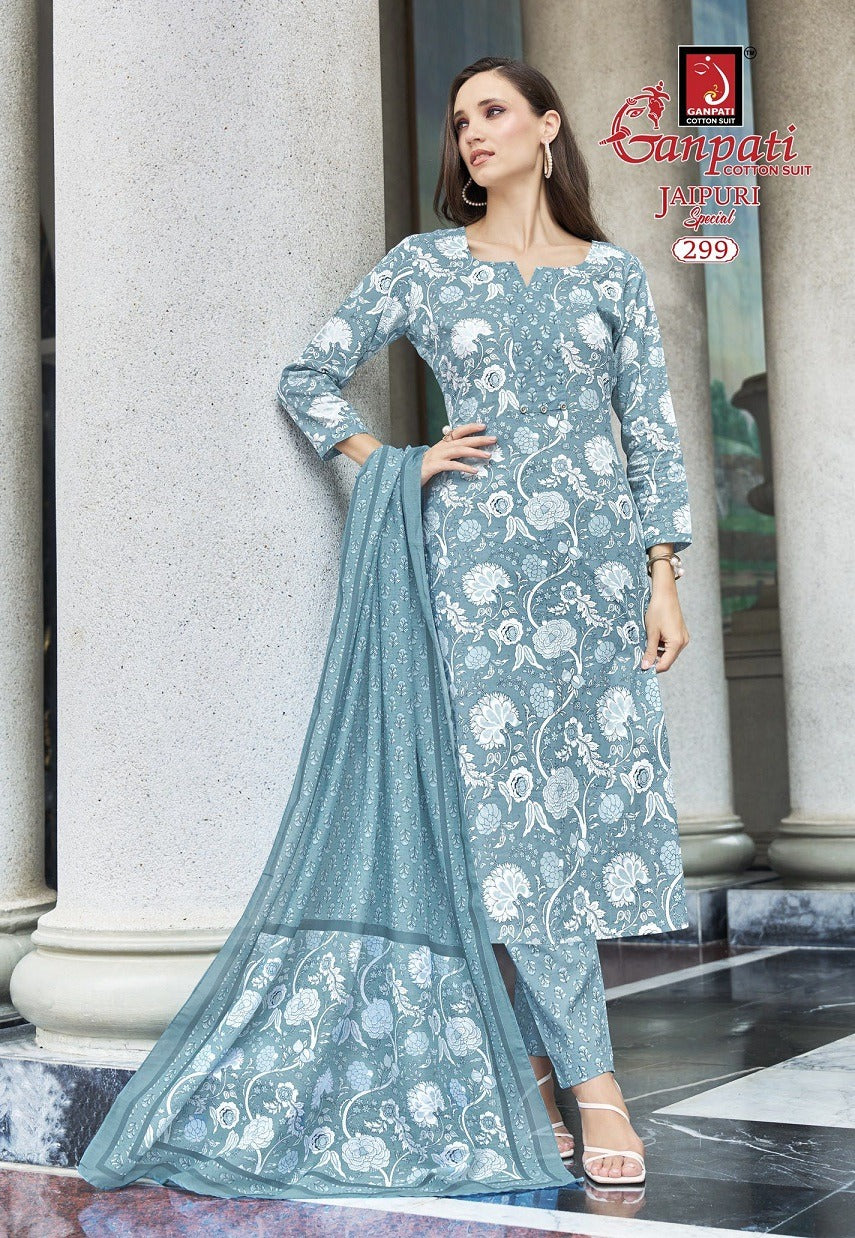 Jaipuri Special Vol 14 Ganpati Cotton Pure Cotton Readymade Pant Style Suits Wholesaler Ahmedabad
