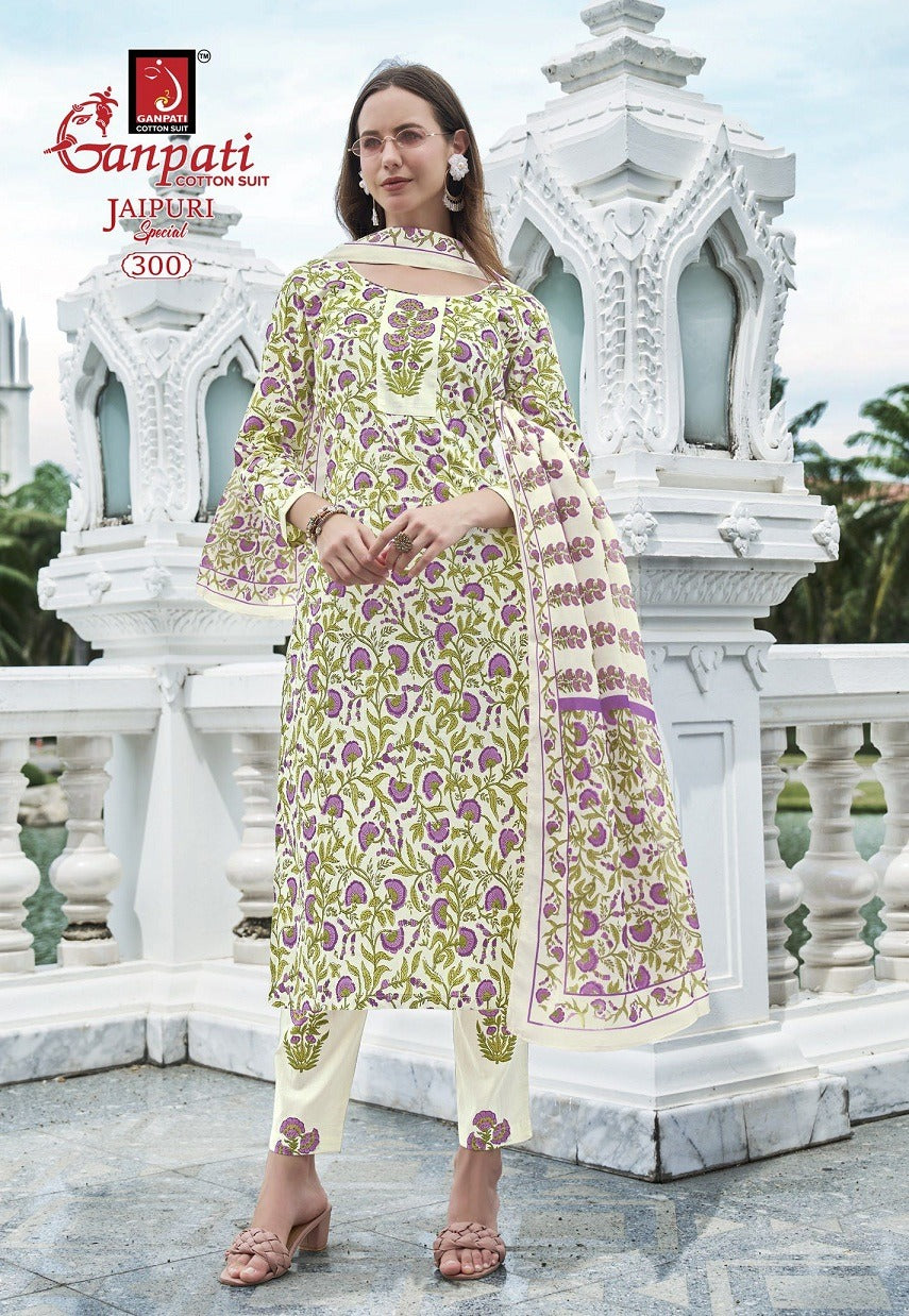 Jaipuri Special Vol 14 Ganpati Cotton Pure Cotton Readymade Pant Style Suits Wholesaler Ahmedabad