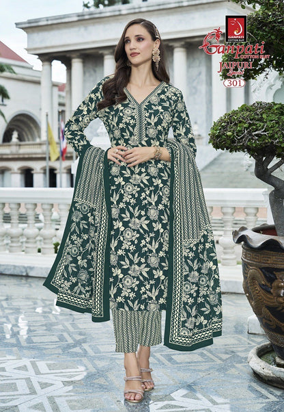 Jaipuri Special Vol 14 Ganpati Cotton Pure Cotton Readymade Pant Style Suits Wholesaler Ahmedabad