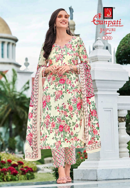 Jaipuri Special Vol 15 Ganpati Cotton Pant Style Suits Wholesaler India