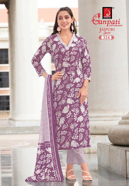 Jaipuri Special Vol 15 Ganpati Cotton Pant Style Suits Wholesaler India
