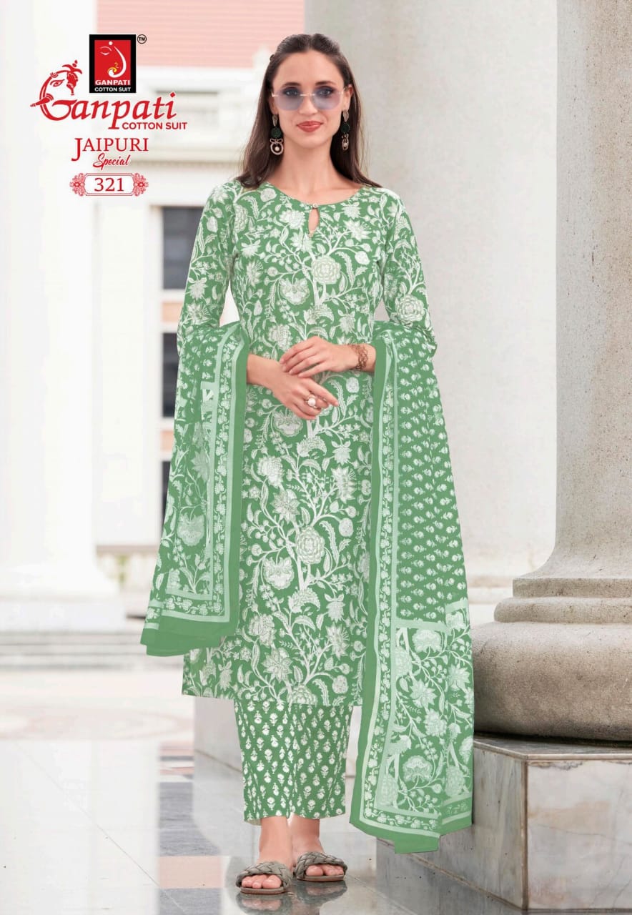 Jaipuri Special Vol 15 Ganpati Cotton Pant Style Suits Wholesaler India